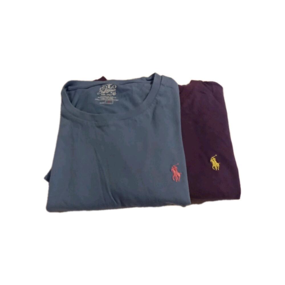 Lot Of Two Polo RL Tee Logo Sz small Women's Cotton Preppy